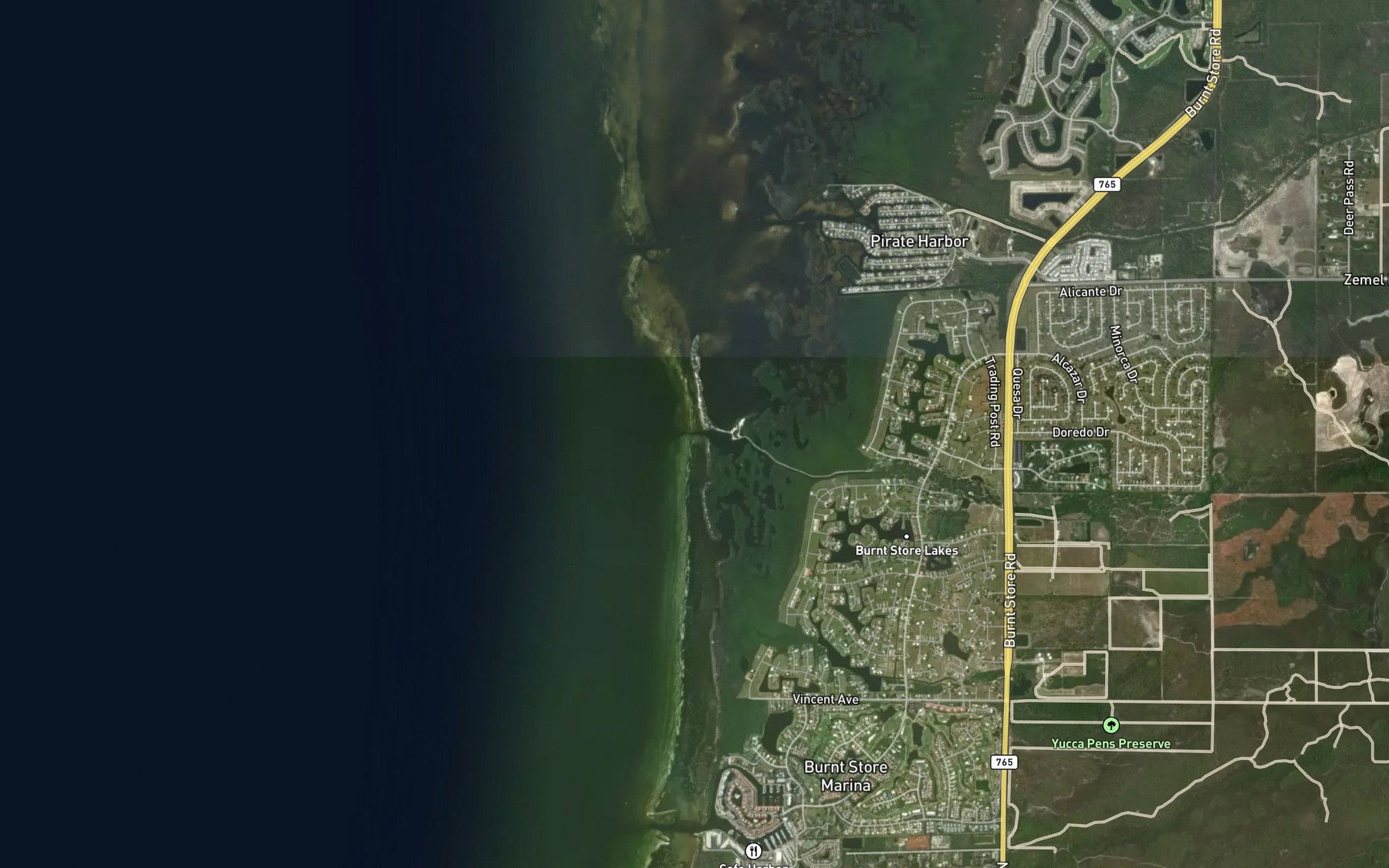 Satellite map of the Bear Branch
