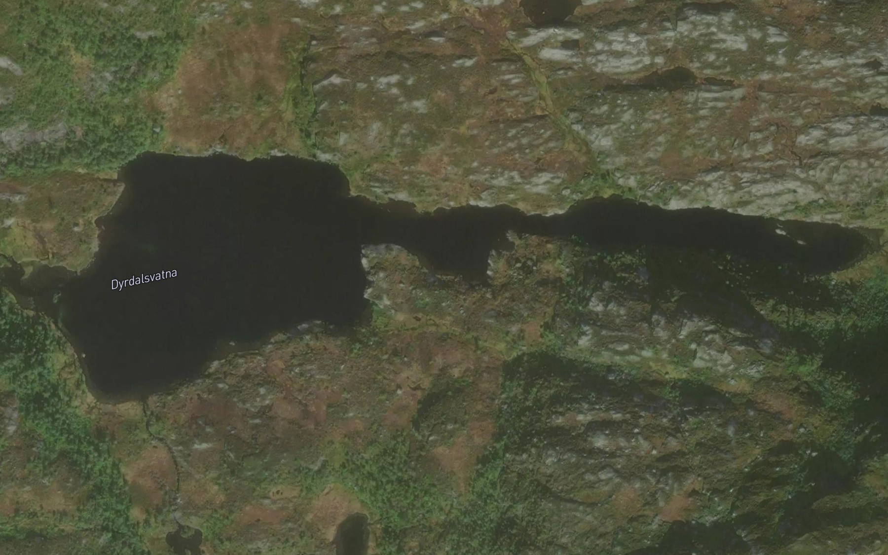 Satellite map of the Dyrdalsvatna