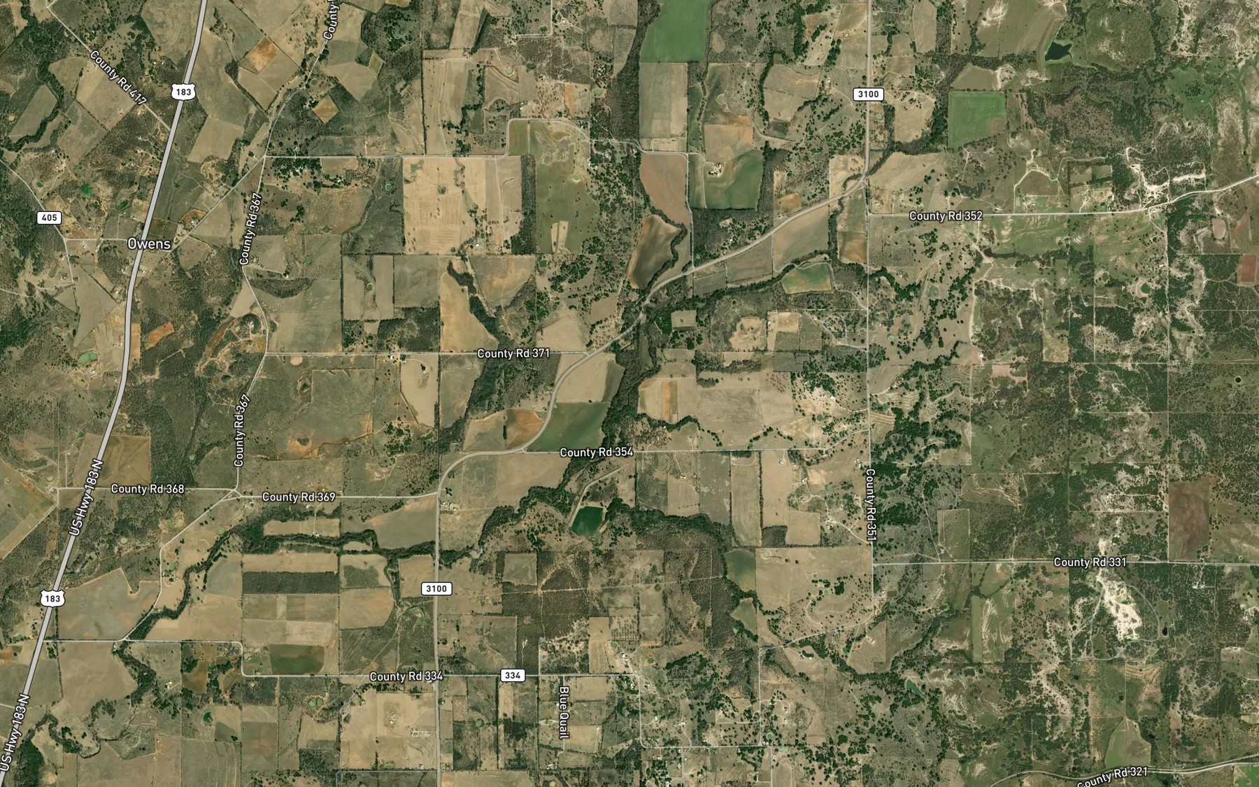 Satellite map of the Gap Creek