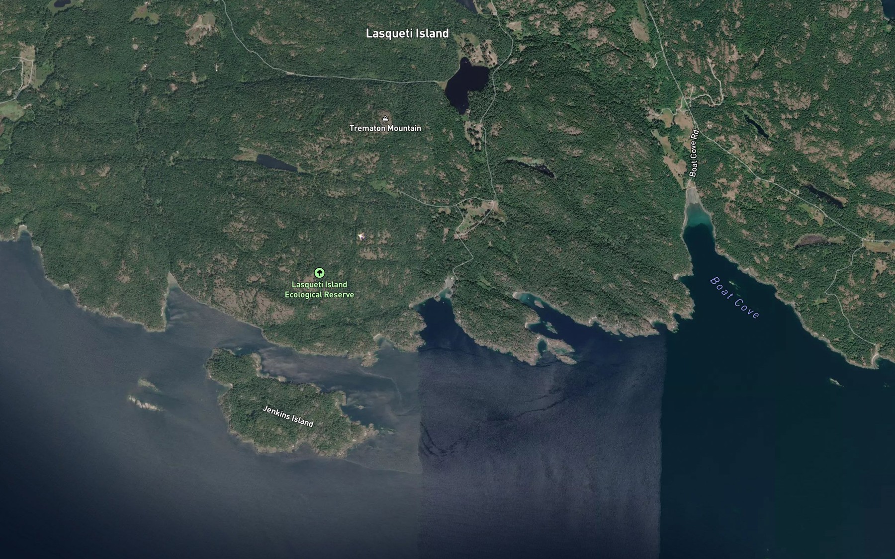 Satellite map of the Trematon Creek