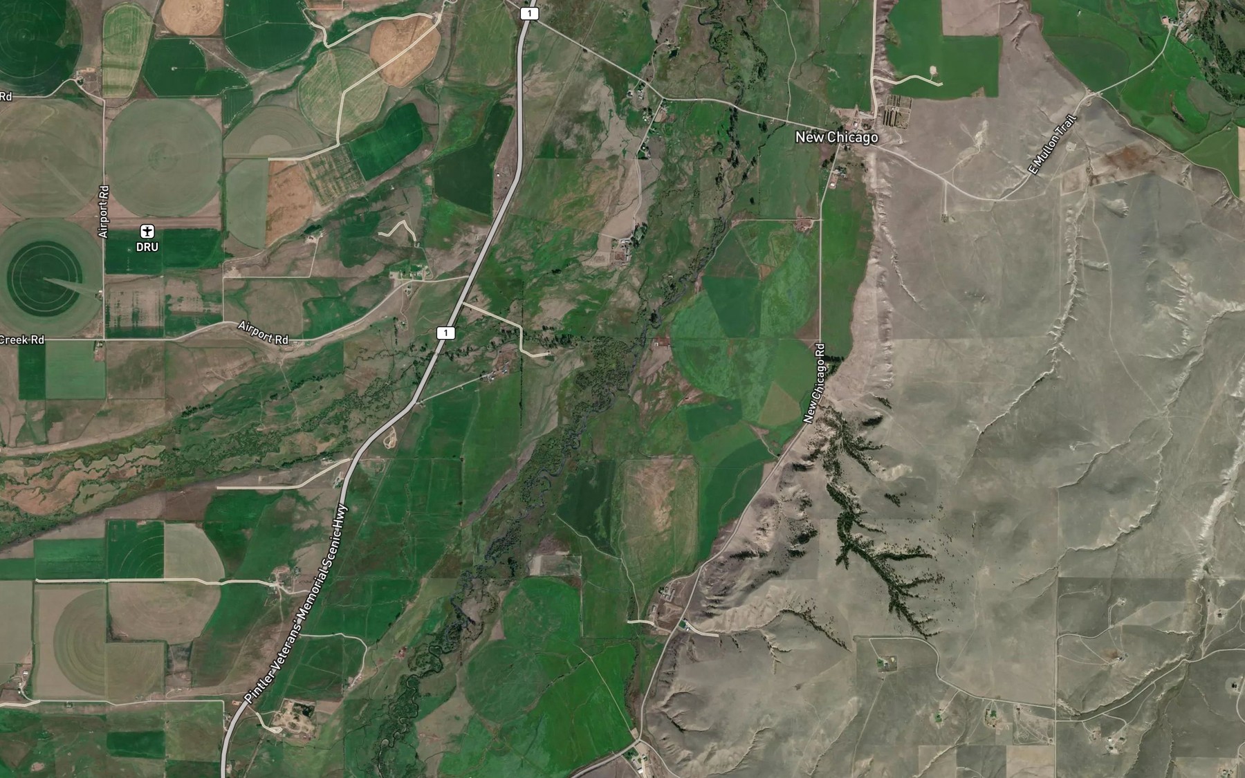Satellite map of the Barnes Creek