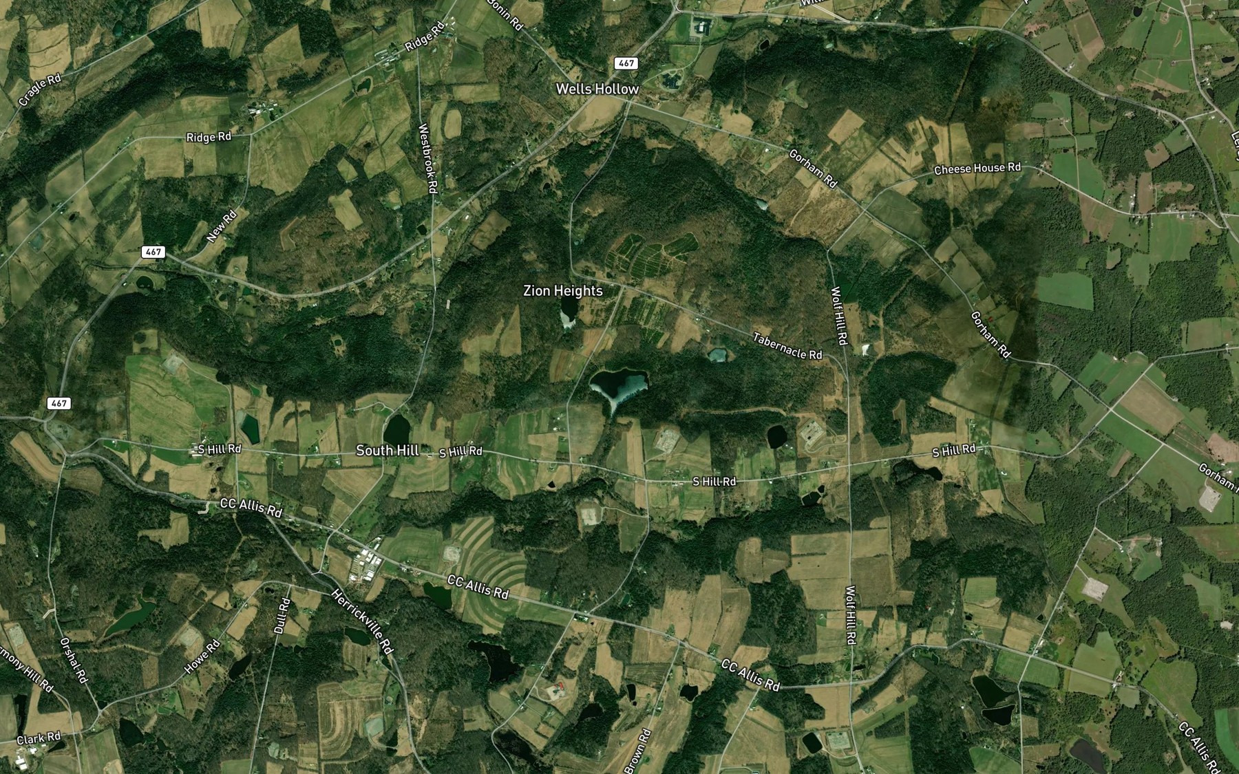 Satellite map of the Rockwell Pond