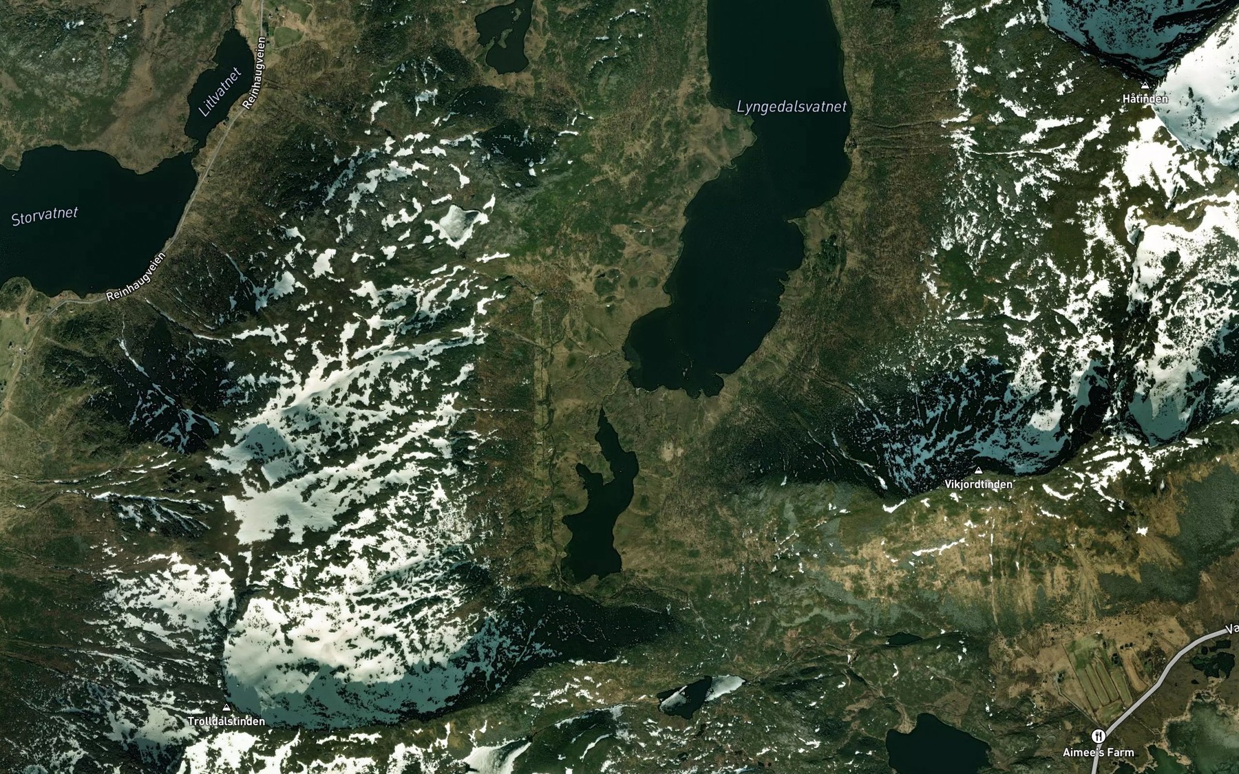 Satellite map of the Teielva