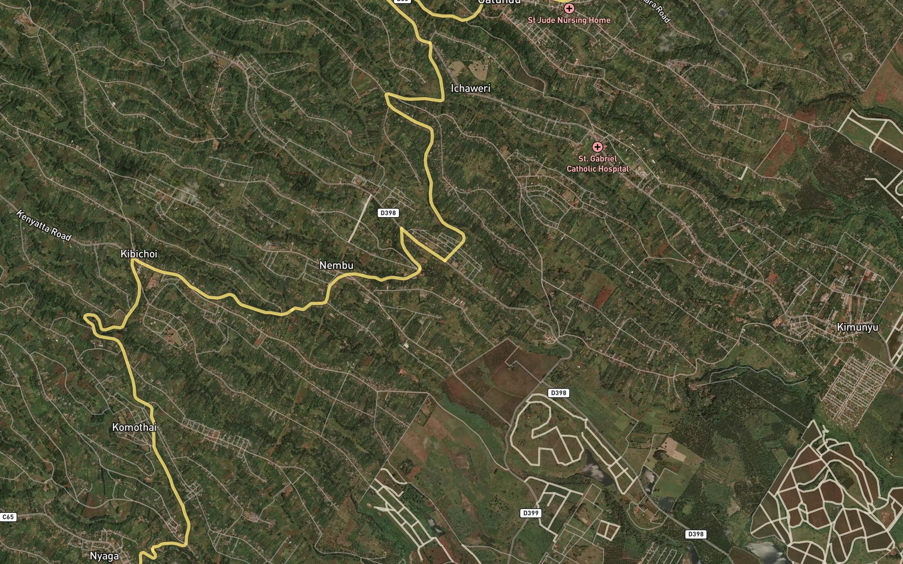 Satellite map of the Kimaratu