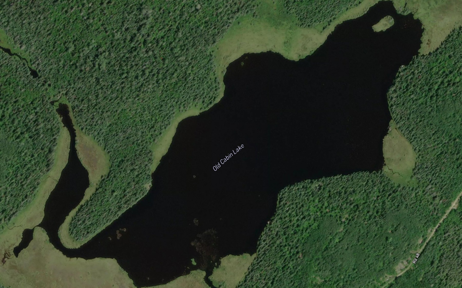 Satellite map of the Old Cabin Lake