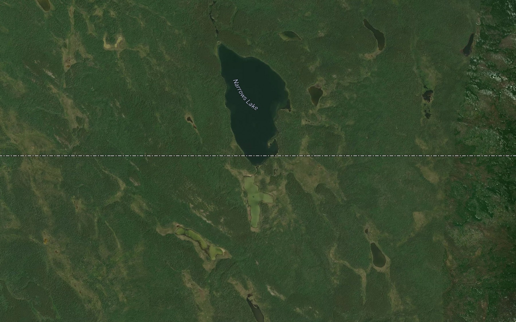 Satellite map of the Narrows Lake