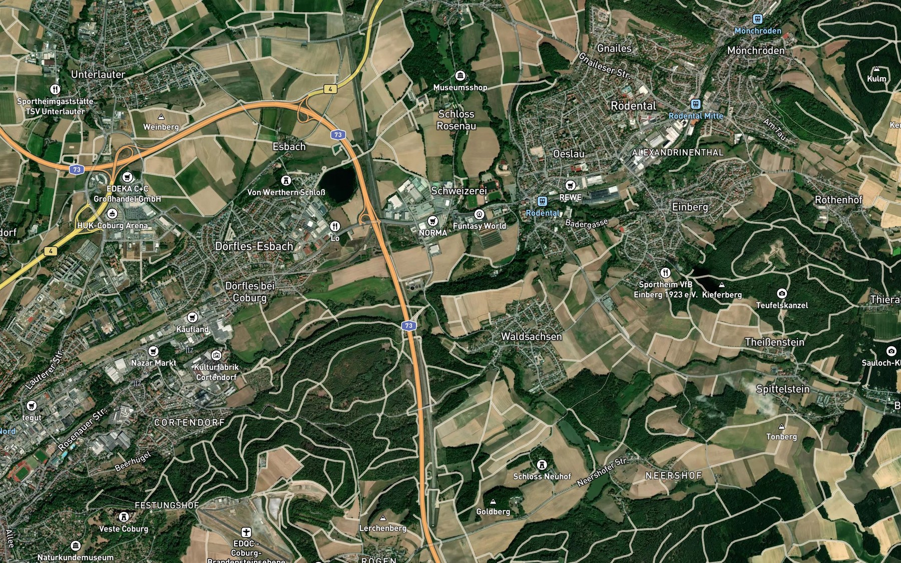 Satellite map of the Itz