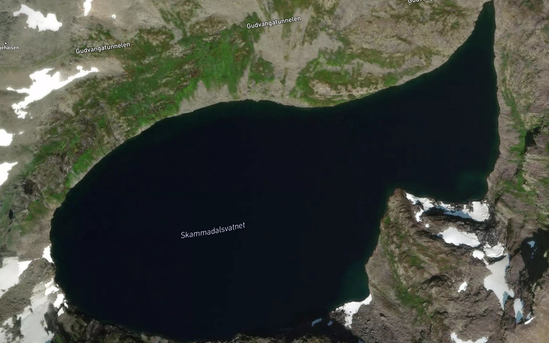 Satellite map of the Skammadalsvatnet