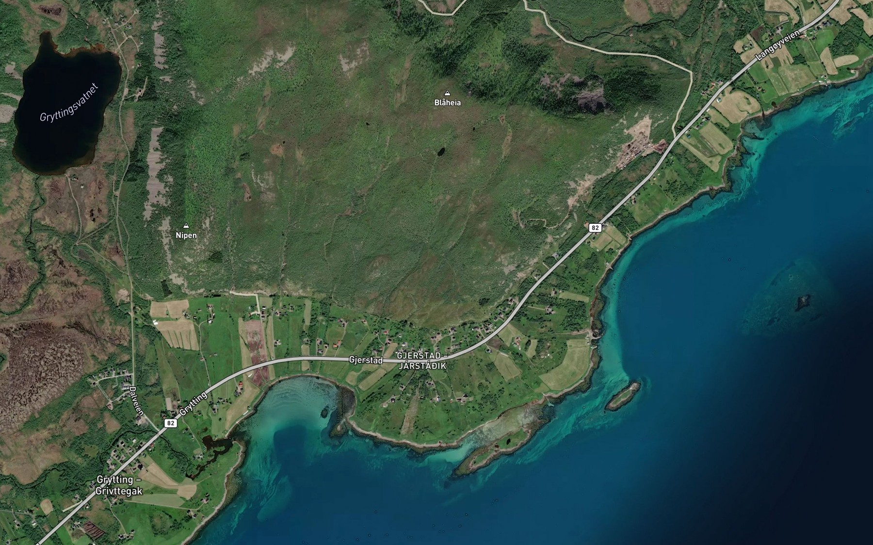 Satellite map of the Skogelva