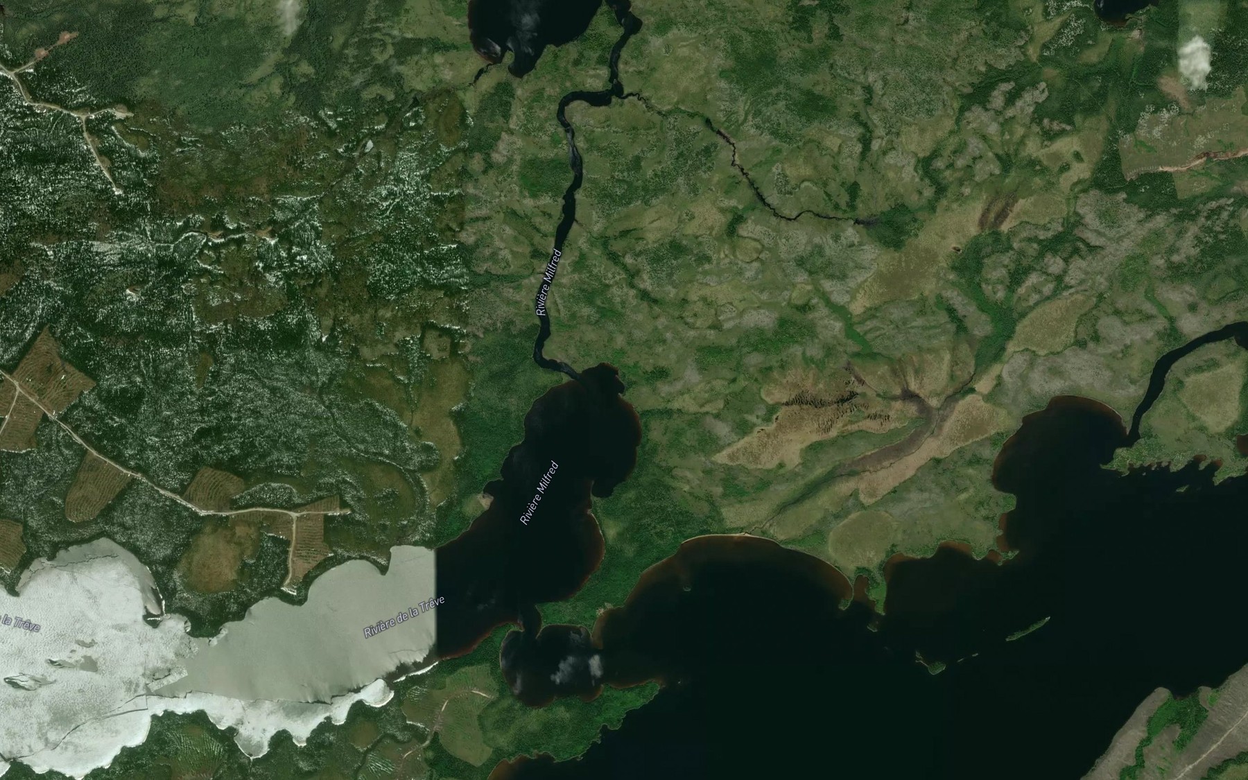 Satellite map of the Riviere Mildred