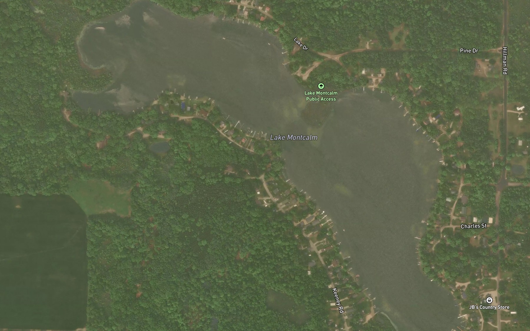 Satellite map of the Lake Montcalm