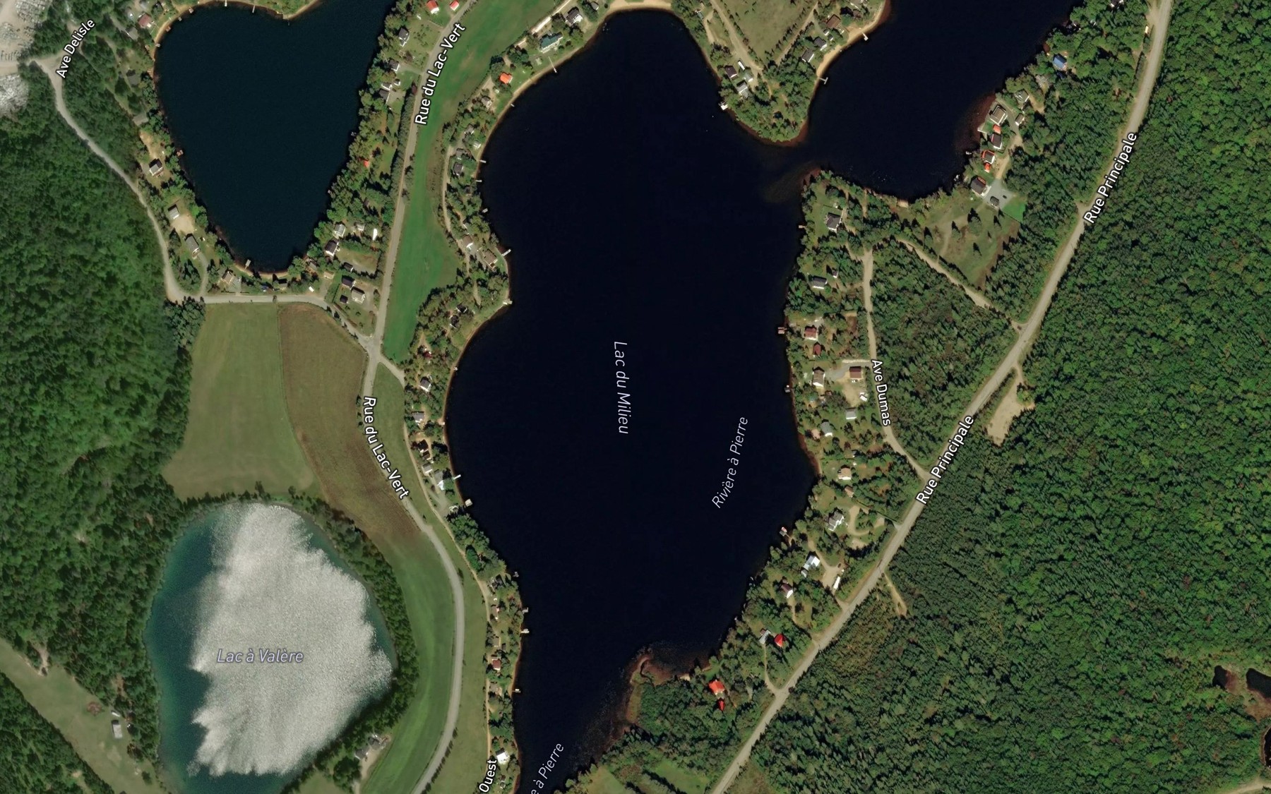 Satellite map of the Lac du Milieu