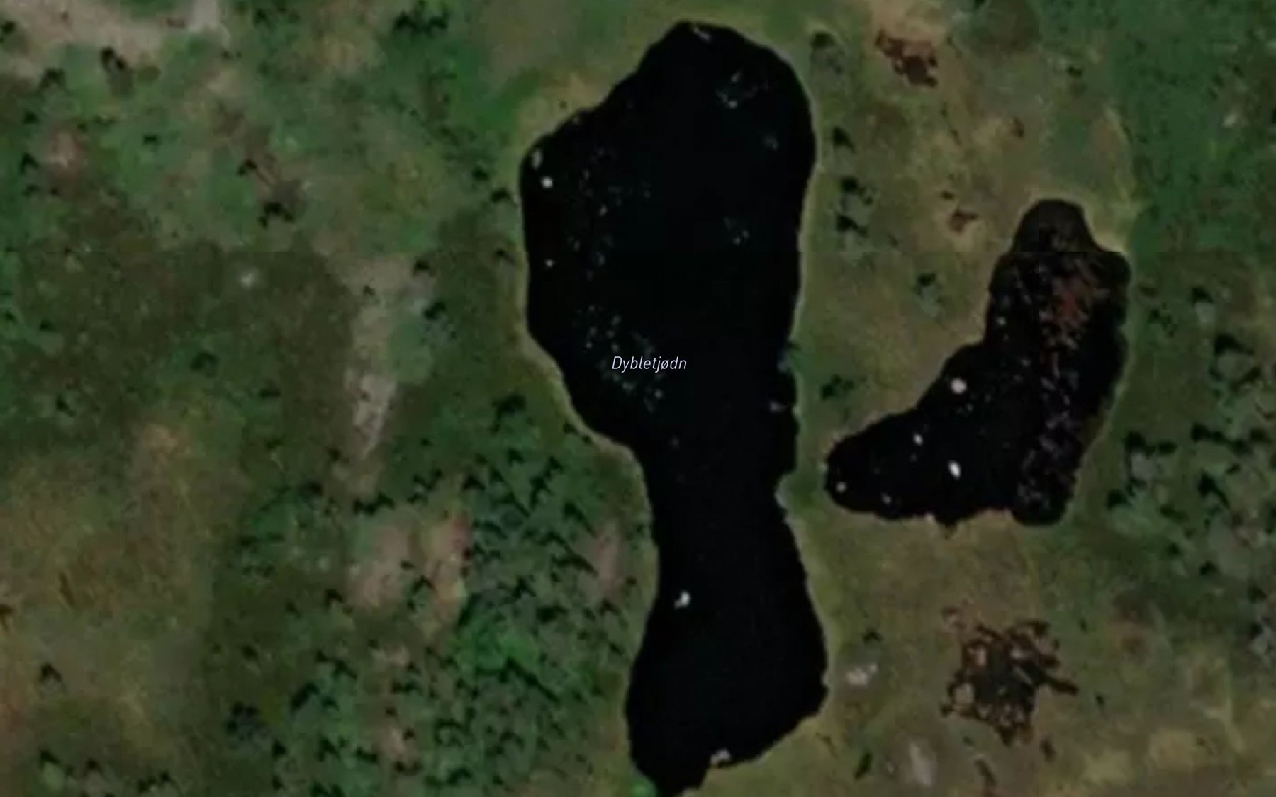 Satellite map of the Dybletjodn