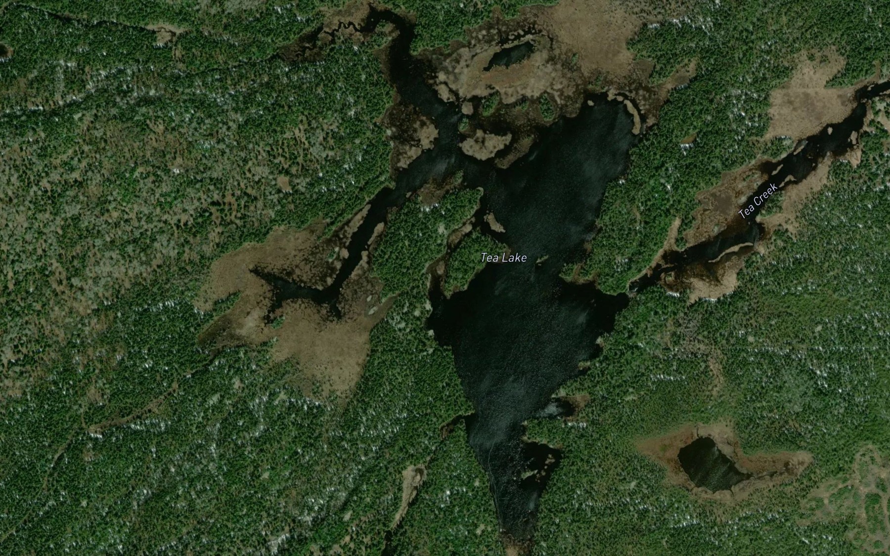 Satellite map of the Tea Lake