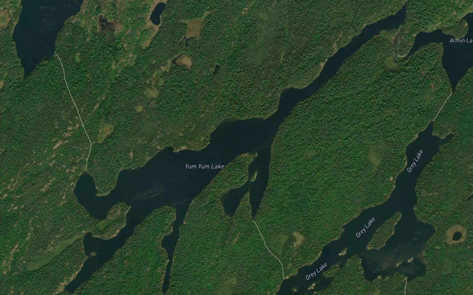 Satellite map of the Yum Yum Lake
