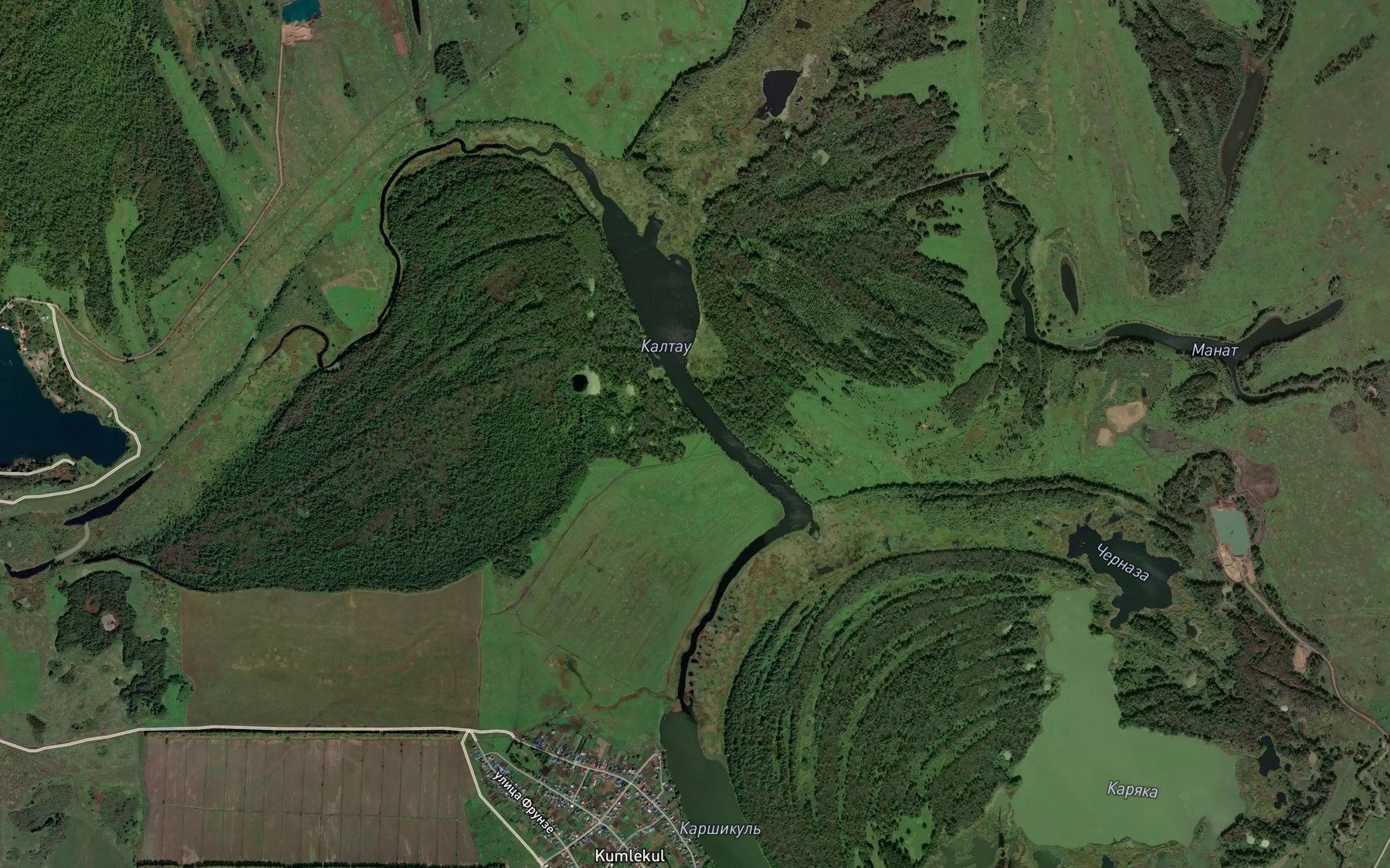 Satellite map of the Ozero Kaltau