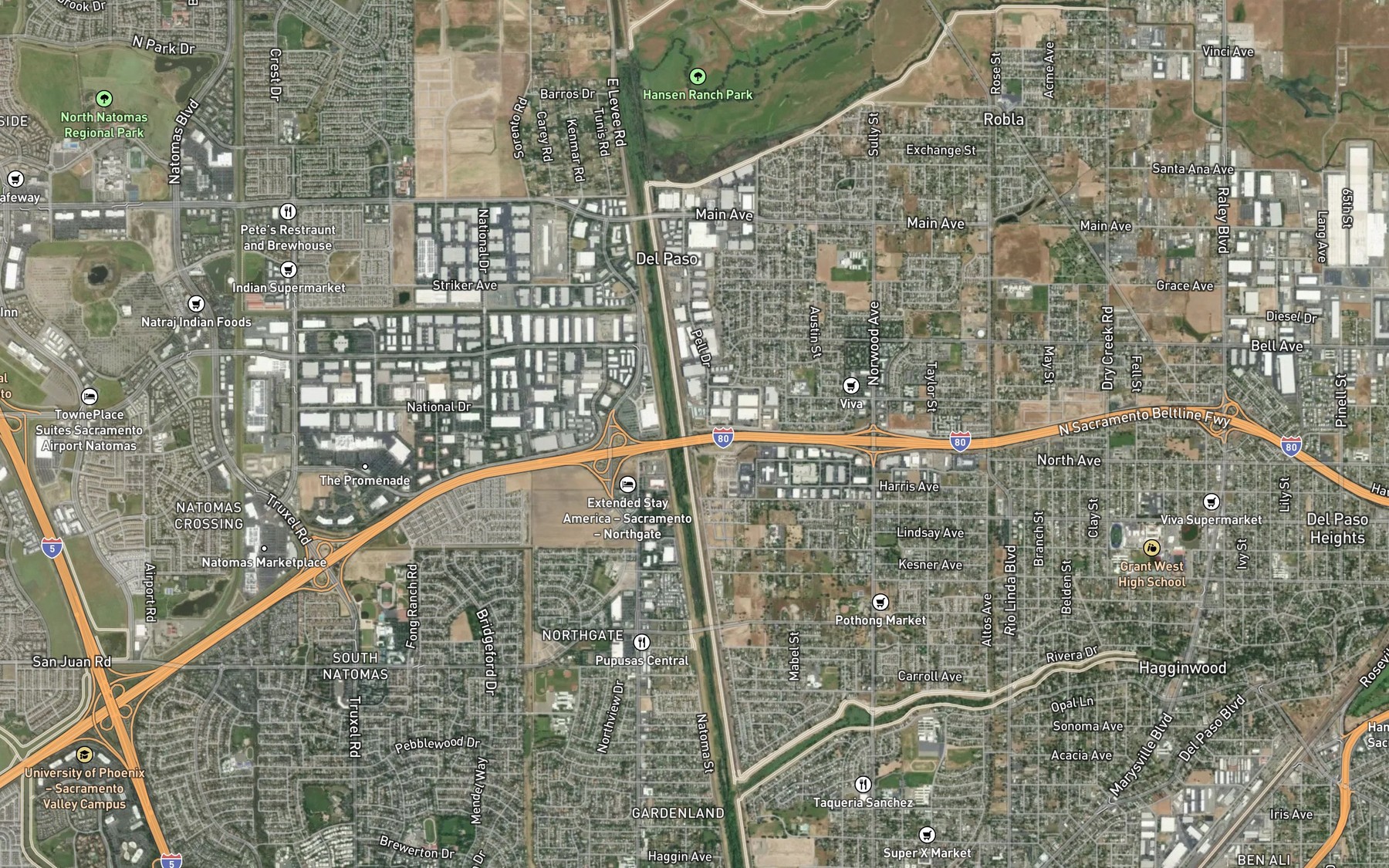 Satellite map of the Magpie Creek