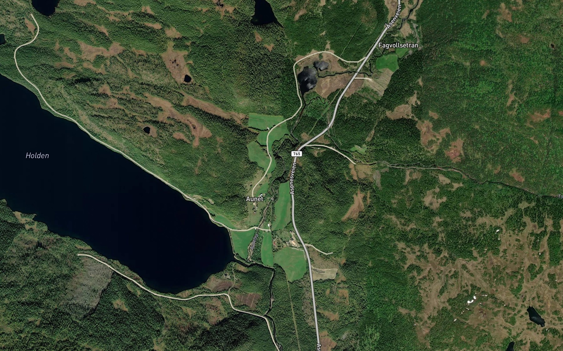 Satellite map of the Aunelva