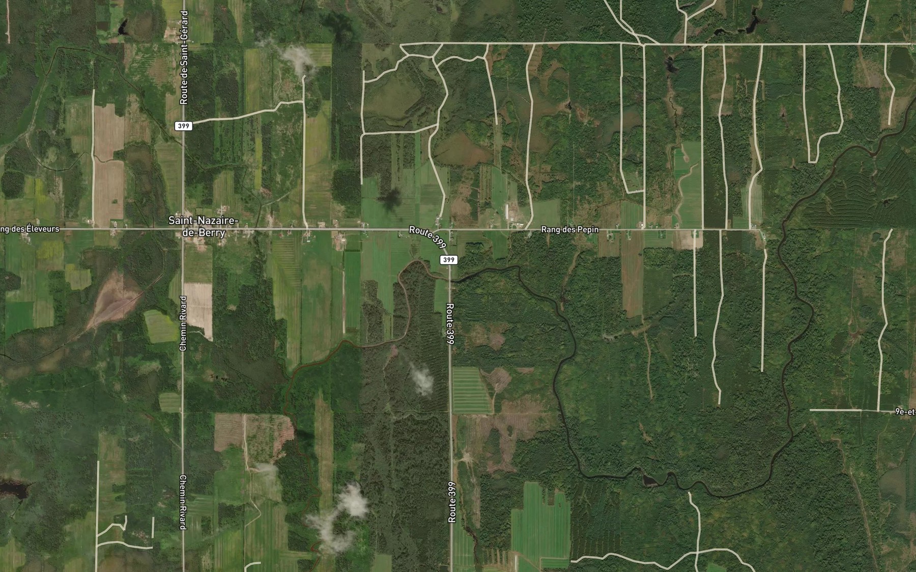 Satellite map of the Cours d'eau du Dixieme Rang