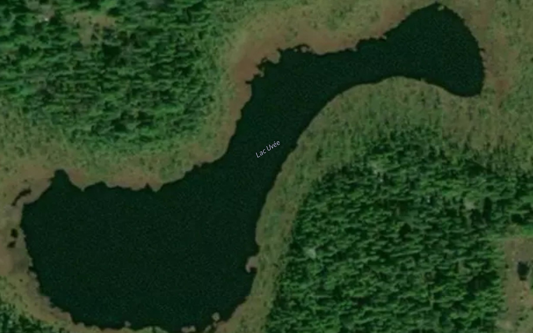 Satellite map of the Lac Uvee