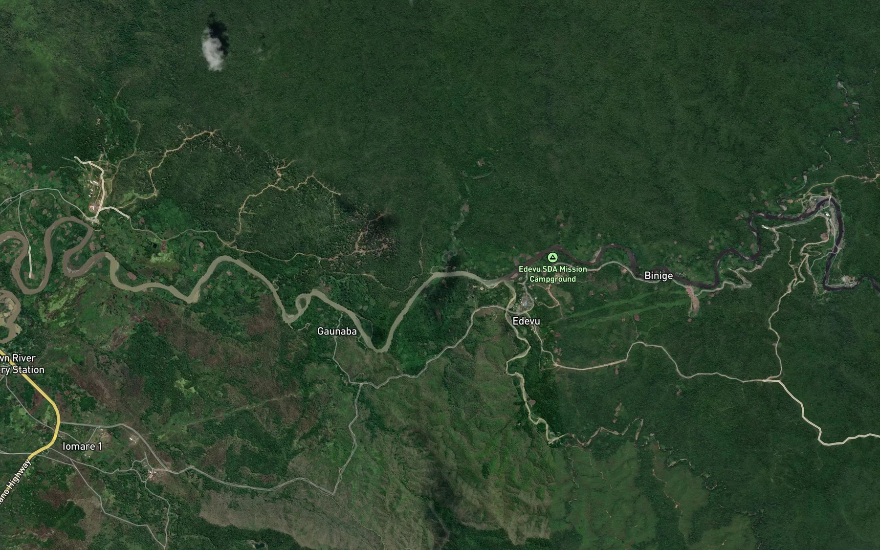 Satellite map of the Evari Creek