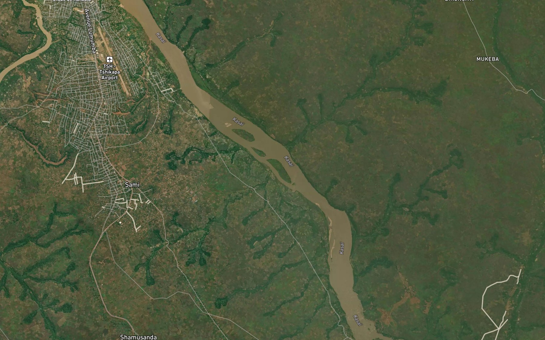 Satellite map of the Kamanionga