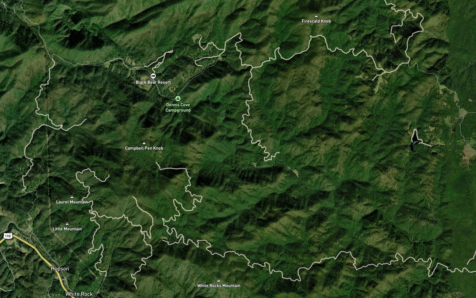 Satellite map of the Lacy Trap Branch