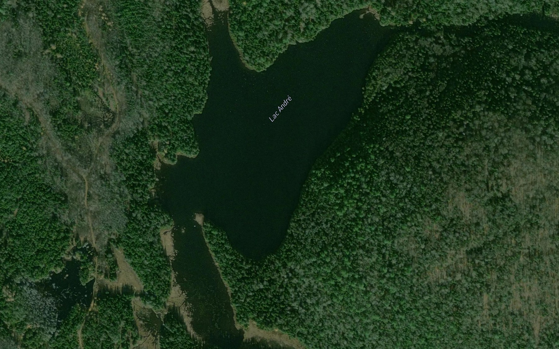 Satellite map of the Lac Andre