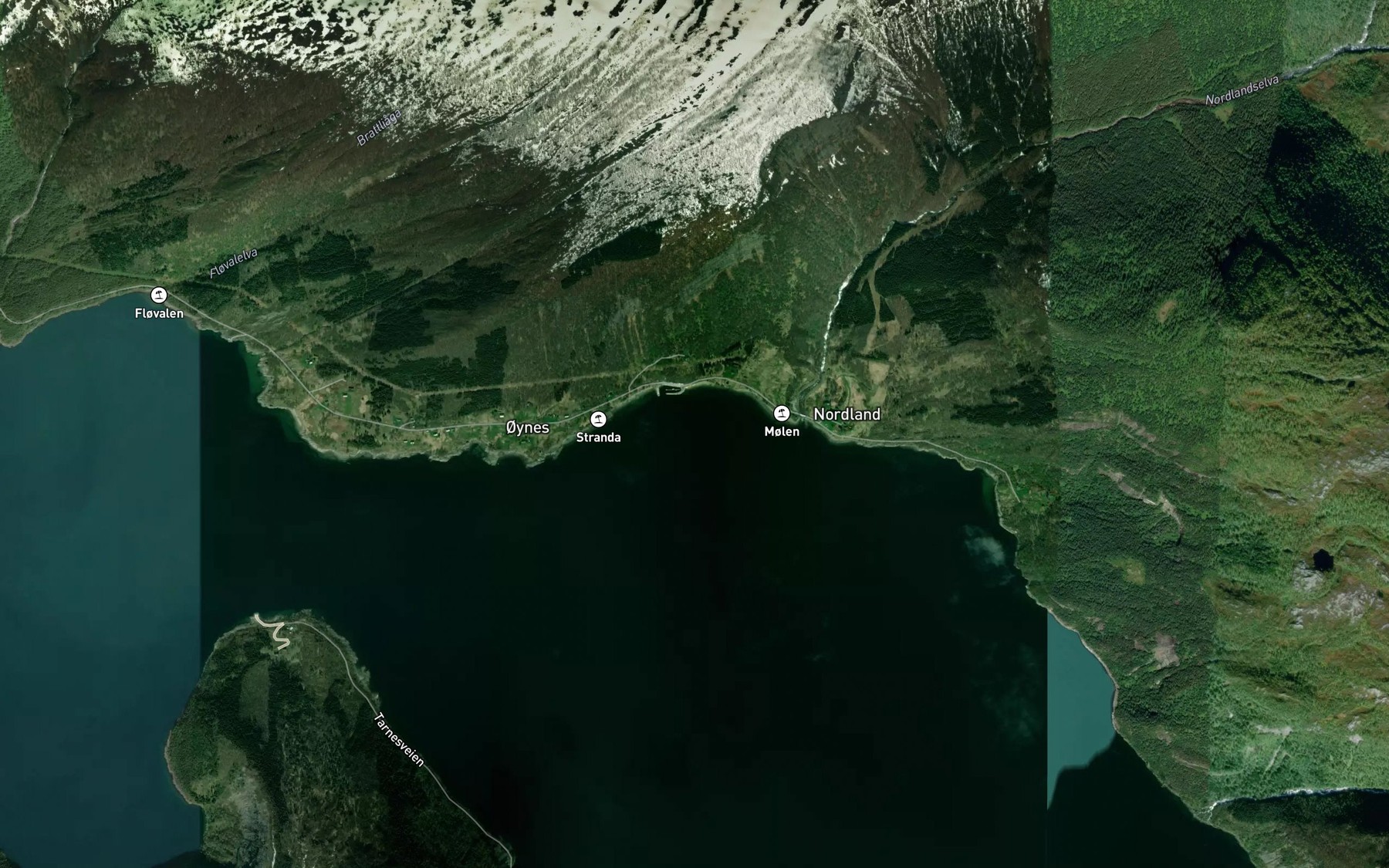 Satellite map of the Nordlandsvika