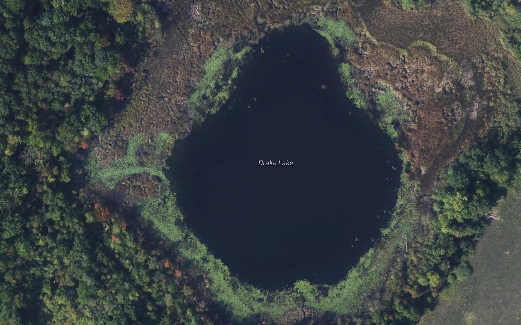 Satellite map of the Drake Lake