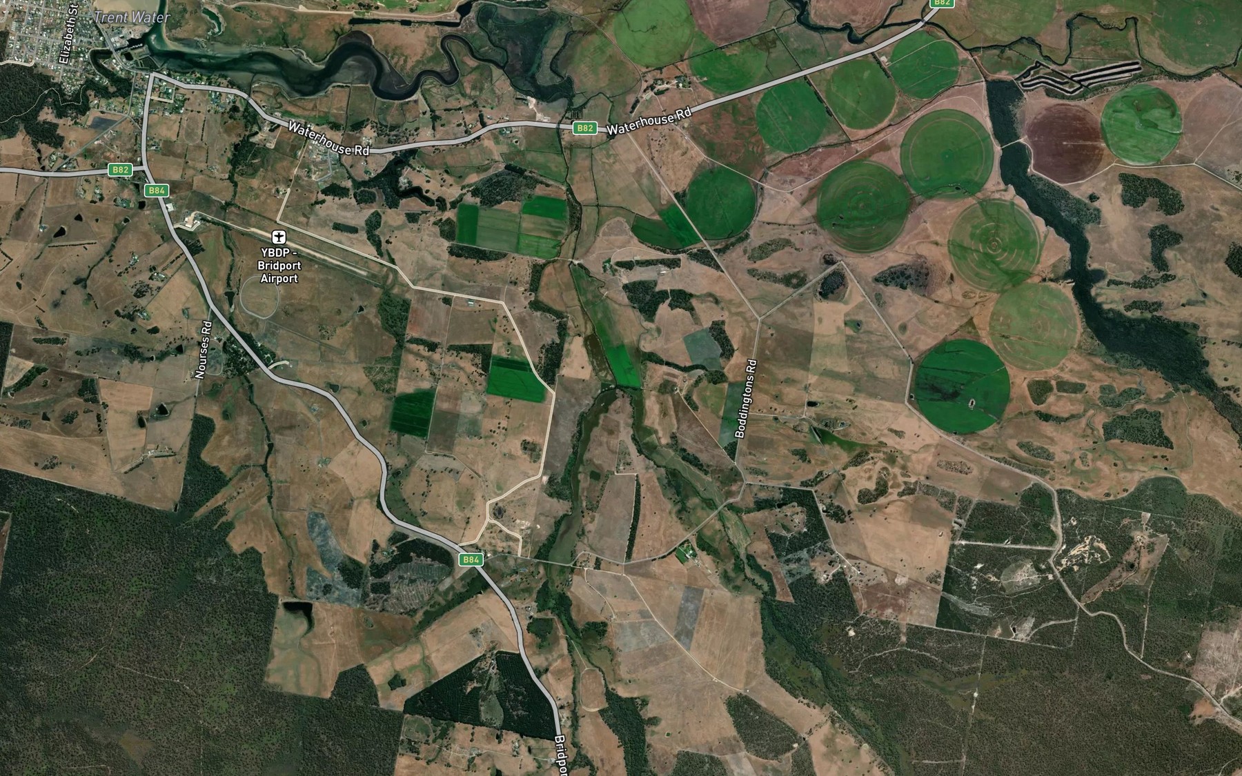 Satellite map of the Cox Creek