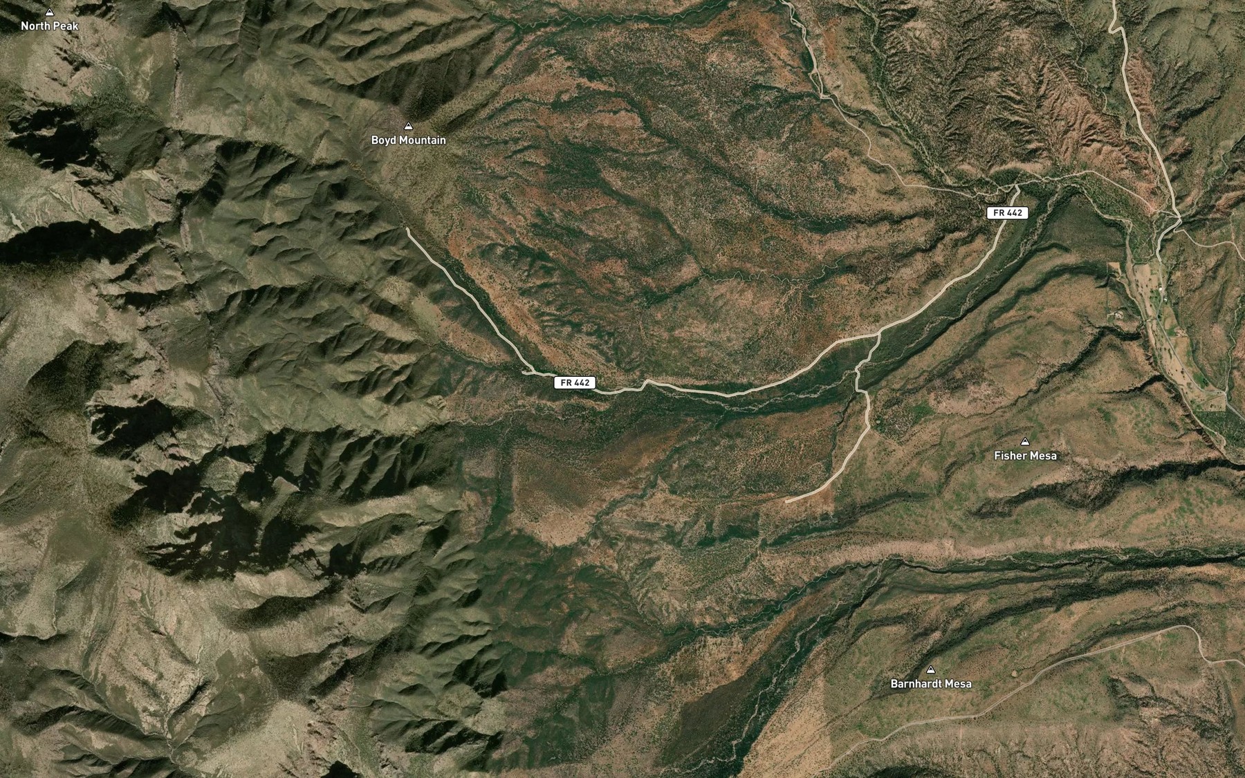 Satellite map of the Alder Creek
