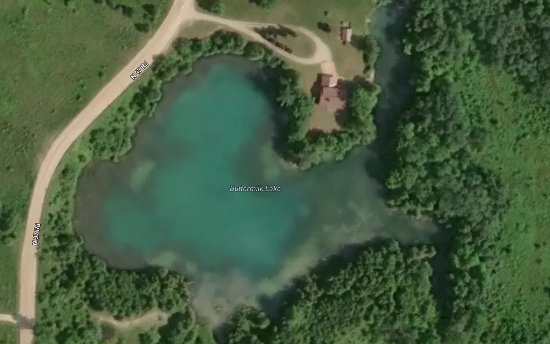 Satellite map of the Buttermilk Lake