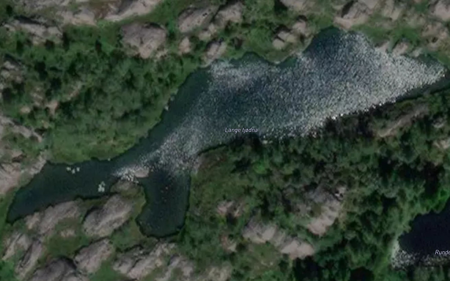 Satellite map of the Lange tjodna