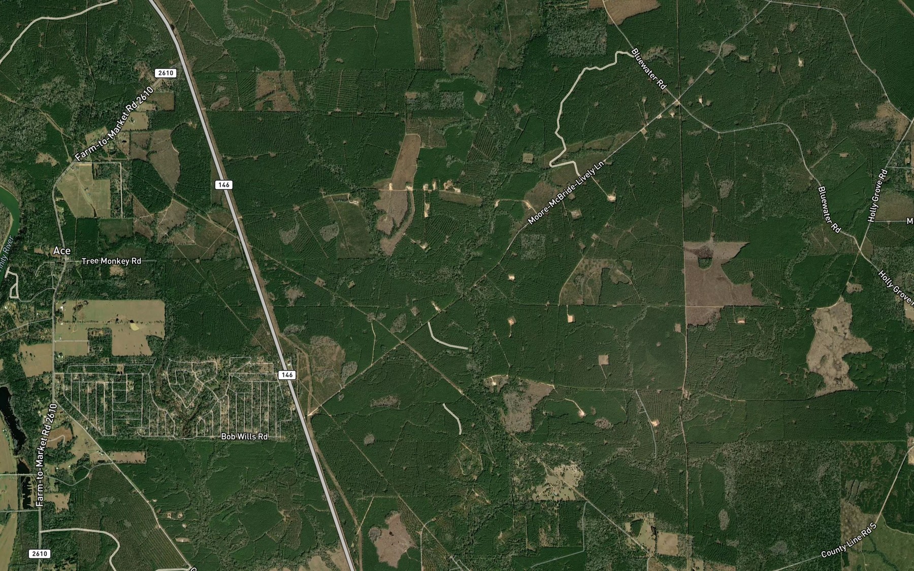 Satellite map of the Waterhole Creek
