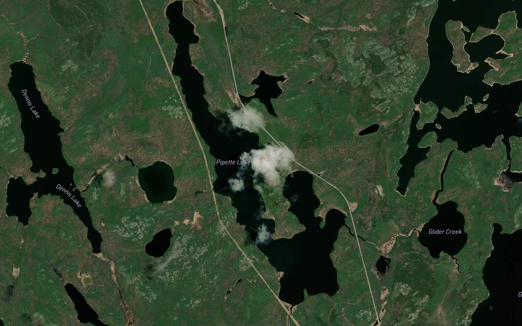 Satellite map of the Pipette Lake