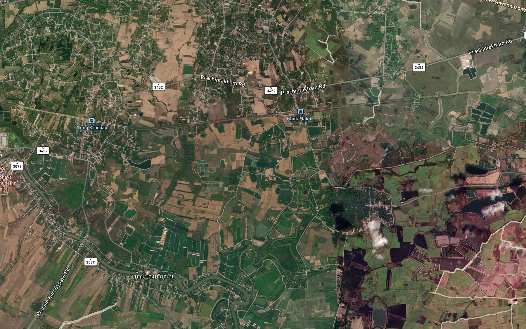 Satellite map of the Nong Tawet