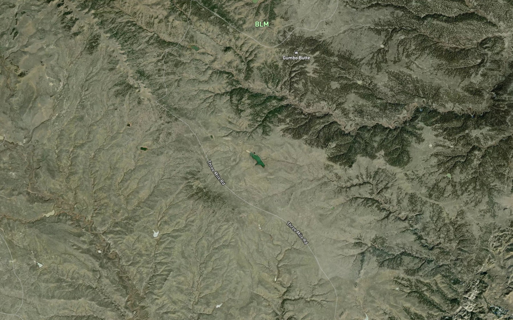 Satellite map of the Blanch Reservoir