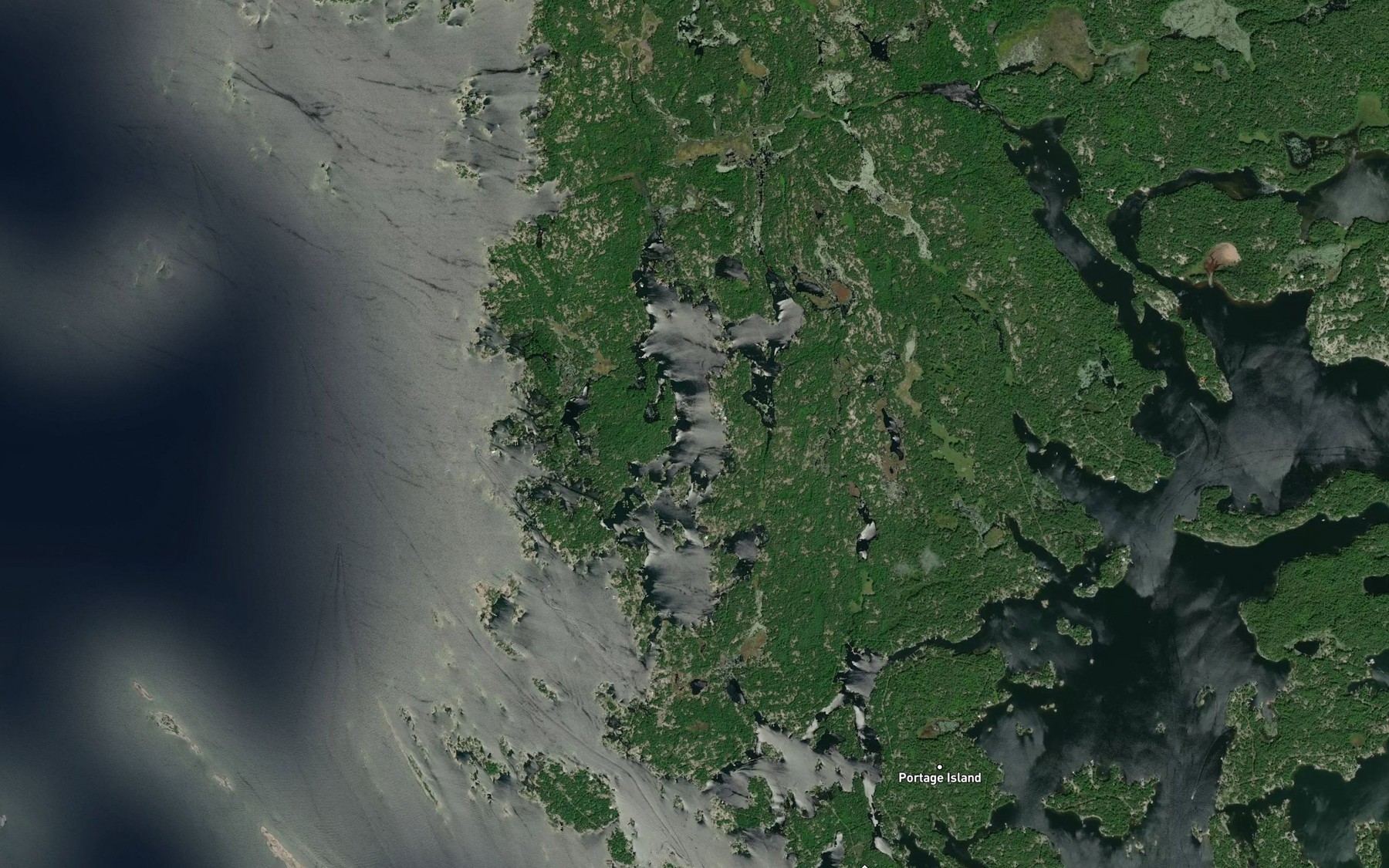 Satellite map of the Cognashene Lake