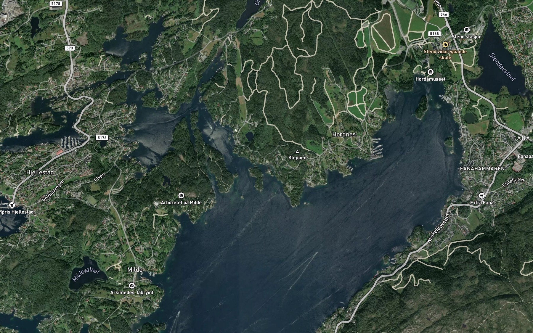 Satellite map of the Furevika