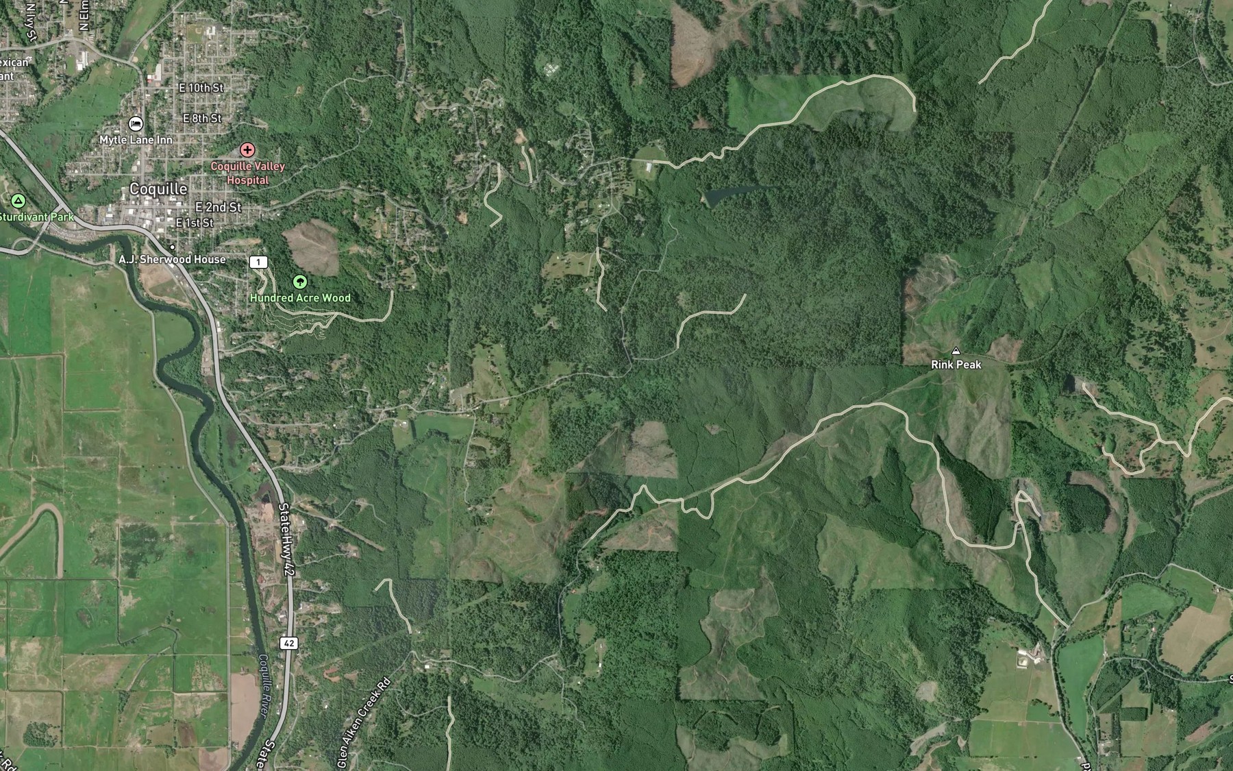 Satellite map of the Fall Creek