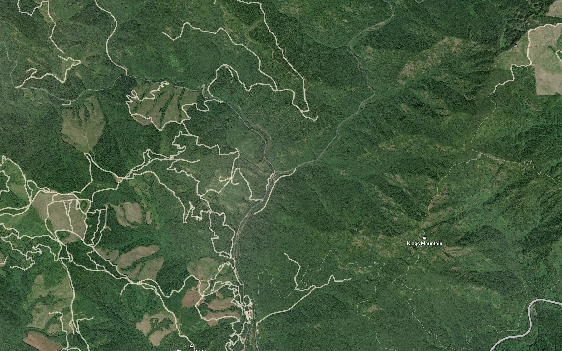 Satellite map of the West Fork North Fork Wilson River