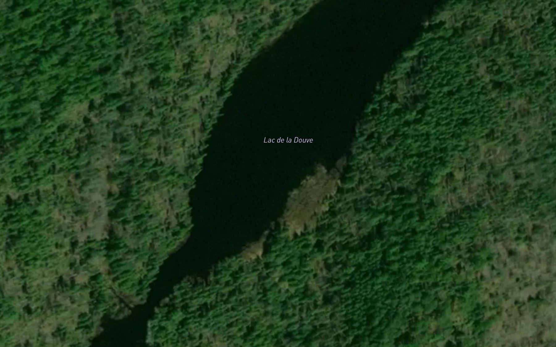 Satellite map of the Lac de la Douve