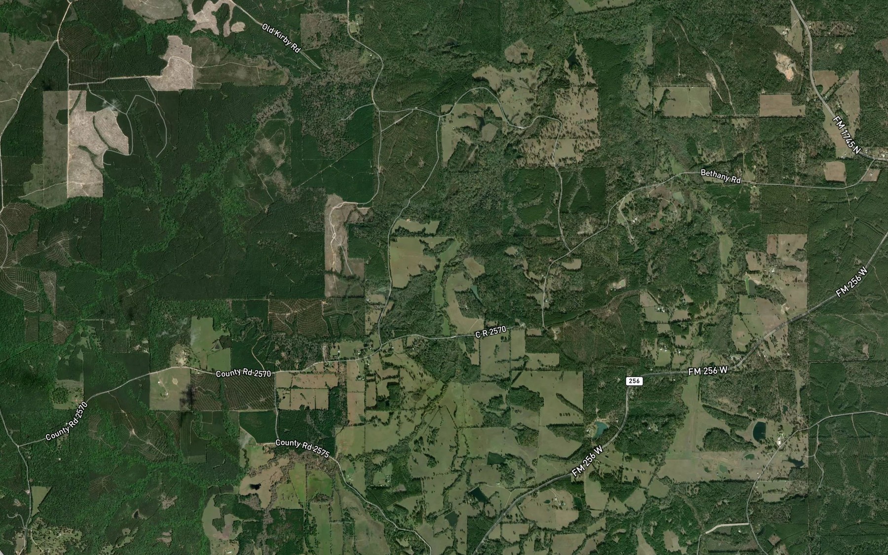 Satellite map of the Silver Run Branch