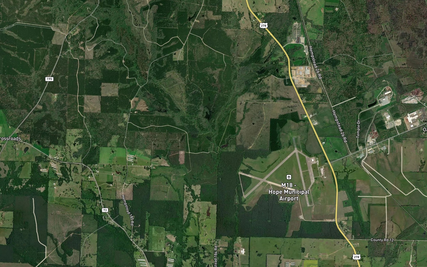 Satellite map of the Town Creek