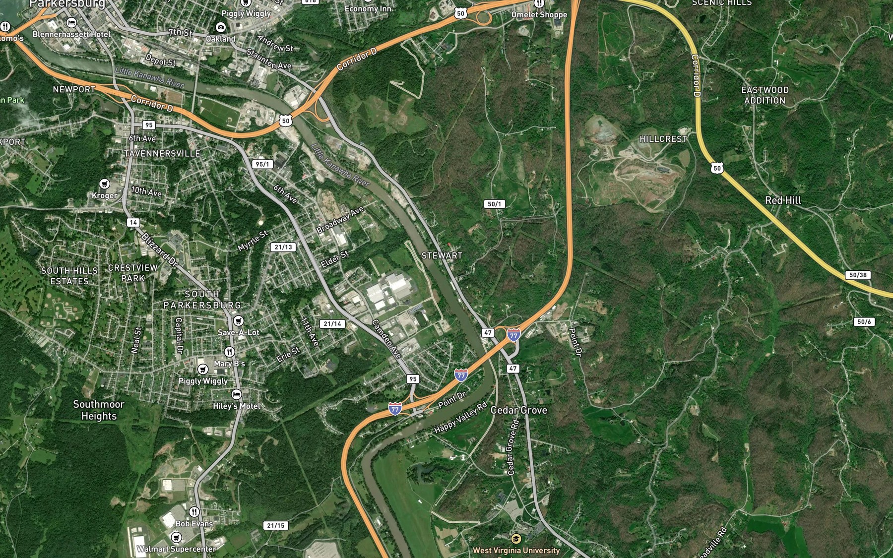 Satellite map of the Dry Run