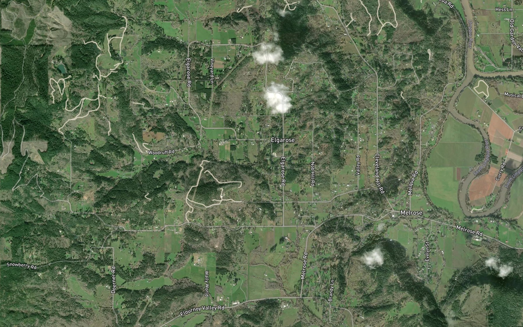 Satellite map of the Willow Creek