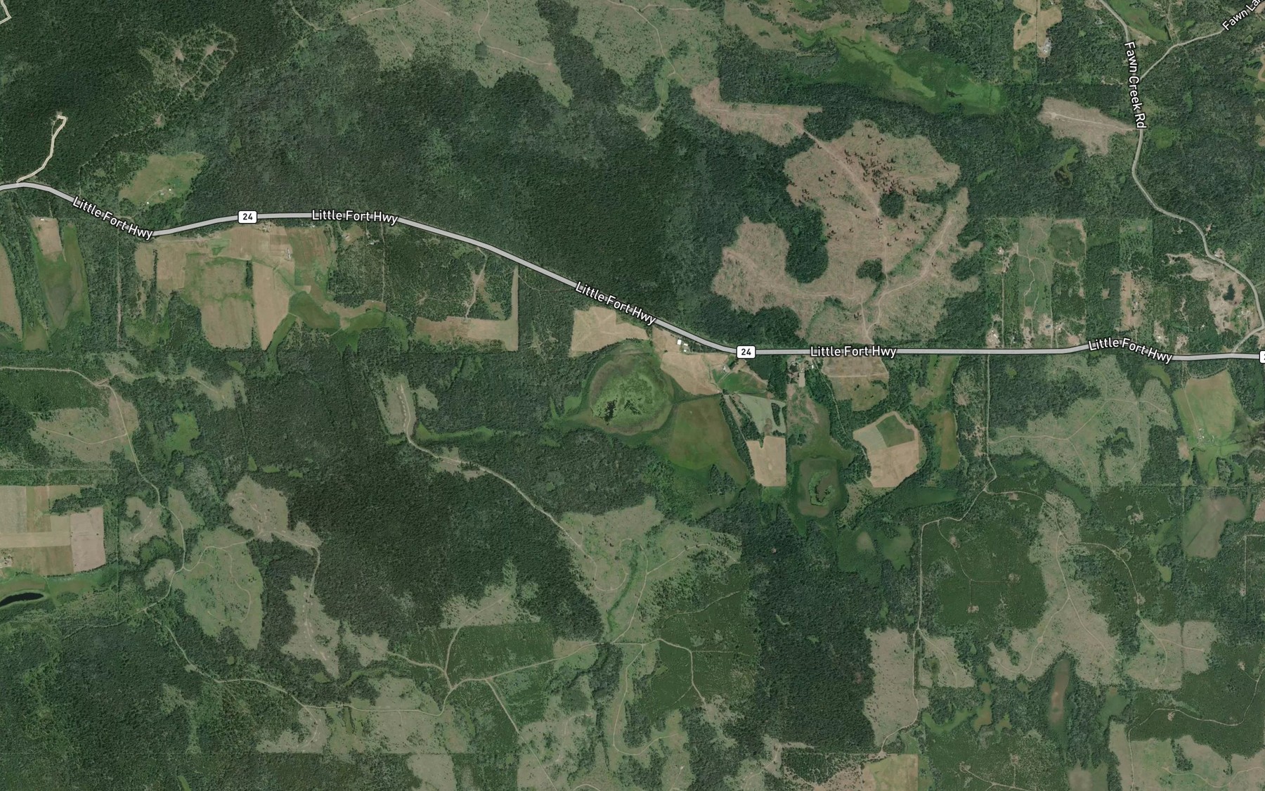 Satellite map of the Hartwig Lake