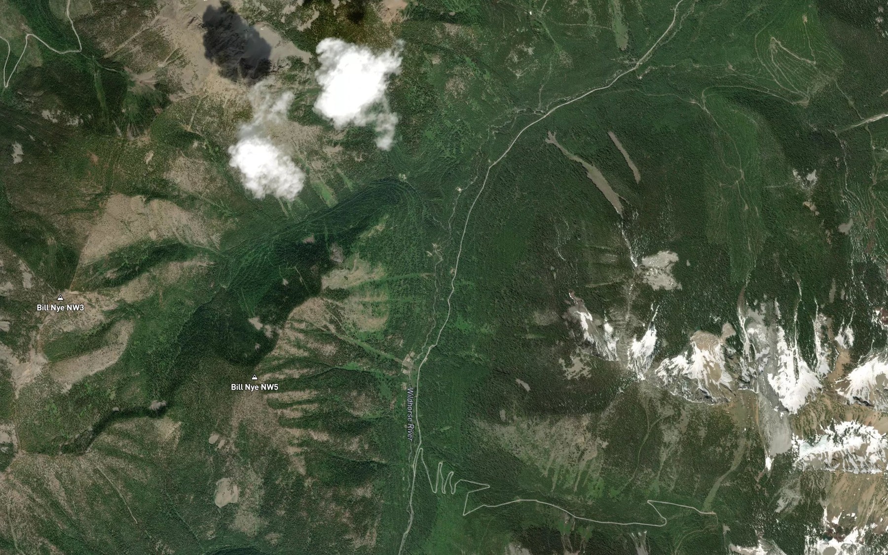 Satellite map of the Trail Creek