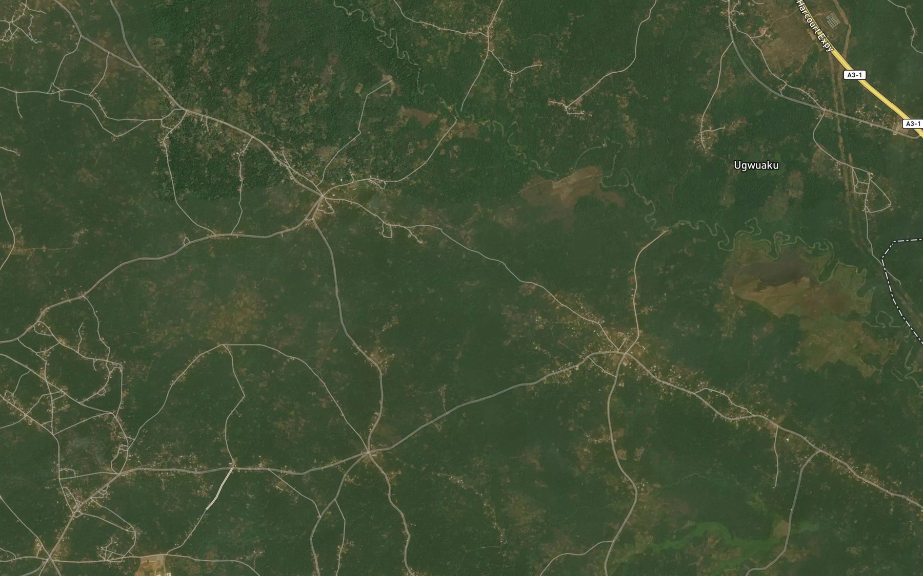 Satellite map of the River Ezeze